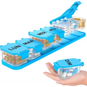 Pilulier Semainier 7 Jours,Pilulier Hebdomadaire 7 Compartiments Pour Vitamines,Suppléments Et Médicaments,Piluliers Medicaments,Grande Capacité Détachable Et Facile À Ouvrir.[Z78] - Neuf