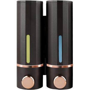 Distributeur de Savon Mural Distributeur de Savon Liquide Mural 420 ML Distributeur Savon Douche pour Les Mains Salle de Bain Gel Douche Détergent pour Cuisine et Hôtel Maison 2X Noir - Neuf