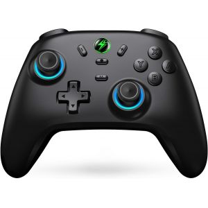 Manette sans fil pour console Switch/Lite/OLED-Avec look RVB cool-Fonction programmable/Turbo/r&eacute;veil-Joysticks pr&eacute;cis-Vibration double moteur - Neuf