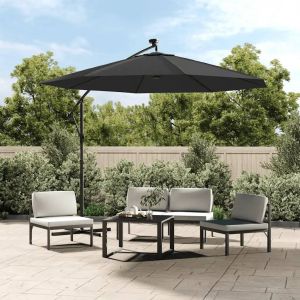 Prolenta Premium - Tissu De Remplacement Pour Parasol Déporté Anthracite 350 Cm - Neuf