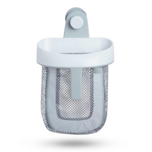 Rangement De Jouets De Bain Suspendu Avec Maille &Agrave; S&eacute;chage Rapide,Blanc Et Gris - Neuf