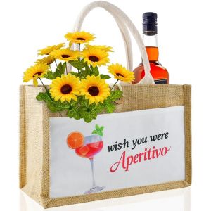 SJZG-Sac Aperol, Sac Fourre-Tout En Jute, Sac De Plage Pour Femmes, Coll&egrave;gues Et Amateurs D'Aperol - Neuf