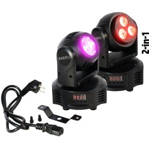 IBIZA LIGHT MH-BEAM-WASH - Jeu de lumi&egrave;re Lyre 14/18 canaux DMX LED RGBW, Stroboscope, Dimmer - Neuf