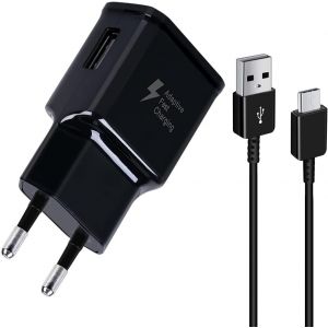 JGD-Chargeur avec C&acirc;ble pour Samsung Galaxy S10,S10 Plus,S10E,S9,S9 Plus,S8,A13,A14,A22,A23,A33,A34,A51,A52,A53,A04S,A05S, Chargeur Rapide de Rechange d'origine avec 1.5m Type-C C&acirc;ble - Noir - Neuf