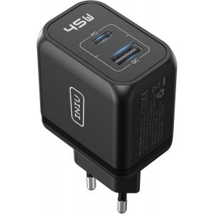 Usb C Chargeur 45W, Super Rapide Chargeur Compact 2 Ports Type C & Usb A Pour Samsung Galaxy S22/S22 Ultra/S22+ Iphone 15 Pro Max 14 Plus Pro Max 13 12, Steam Deck Pixel Ipad Macbook Etc. - Neuf