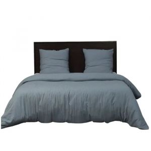 Parure De Lit Gaze De Microfibre 220 X 240 Cm Bleu Petrole - Neuf