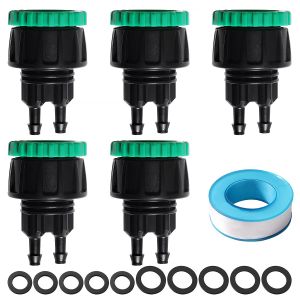 5 Pi&iquest;&iquest;ces G1/2 G3/4 &iquest;&iquest; 4/7 mm Adaptateur de Micro Irrigation, 2 Voies Micro Irrigation Raccord Rapide Convient, Raccords D'irrigation pour l'agriculture, pour Pelouses, Jardins - Neuf