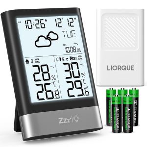ChenQuanSarl-Station Météo Sans Fil Avec Capteur, Thermomètre Hygromètre Baromètre Intérieure Extérieure Température Prévisions Météorologiques, Lcd Ecran Rétro Éclairage Horloge Numérique Alarme Sno - Neuf