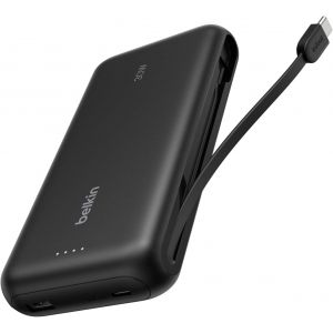 KALANKA-Gaming Batterie Externe 20000mAh, 30W avec c&acirc;ble USB-C int&eacute;gr&eacute; (Recharge Rapide USB-C PD, Chargeur Portable pour Nintendo Switch 2, iPhone 16, iPad Pro, Galaxy S25, etc., Noir) - Neuf
