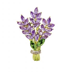 Broche 1 Pi&egrave;ce En Autruche Lavande, Broche En Cristal Pour Femme, Accessoire De Blazer, &Eacute;pingle Violette - Neuf