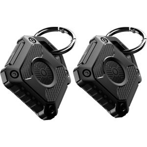 Pendentif Airtag-Porte-Cl&eacute;s Airtag-Coque &Eacute;tanche-Pendentif Apple-Support Airtag Pour Chien,Lot De 2/Noir - Neuf