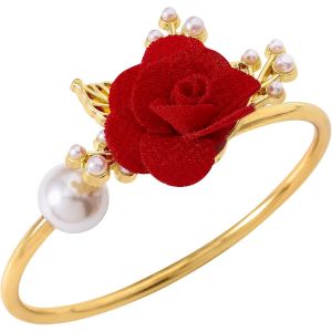 Eryi-Bracelet Papillon Bracelet En Or Ouvert Fleur Bracelet Manchette Accessoire De Bijoux De Poignet Pour Femme - Neuf