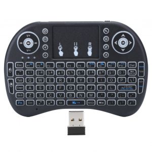 Mini clavier sans fil retroeclaire 2,4 GHz, distance de travail de 10 metres, pave tactile intelligent pour PC - Neuf
