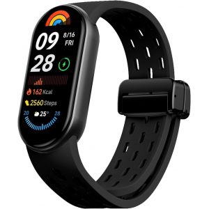 Nenv-Magnétique Silicone Bracelets Pour Xiaomi Smart Band 10/9/8,Magnétique Remplacement Respirant Souple Sport Bracelet Pour Xiaomi Mi Band 10 - Neuf