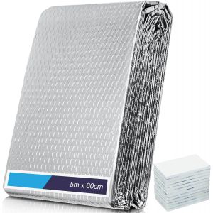 Jexnovashop-Feuille R&eacute;flecteur De Radiateur - Panneaux R&eacute;flecteurs De Radiateur Pour La Maison 5m X 60cm, Feuille De Radiateur D'isolation R&eacute;fl&eacute;chissante &Agrave; La Chaleur D'une &Eacute;paisseur De 3mm Avec Cous - Neuf