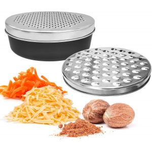 Râpe À Fromage En Acier Inoxydable, Râpe À Légumes Ovale Multifonction Avec Récipient, Râpe Manuelle Pour Légumes, Carottes, Concombres, Pommes De Terre - Neuf