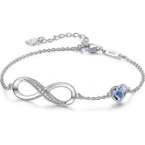 Bracelets Infini Pour Femmes,Argent Sterling 925 Bracelet Réglable Femmes Bracelet,Infini Amour Coeur Dames Bracelets - Neuf