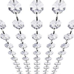 Nouveau produit,10 Pcs Cristal Acrylique Gemmes Perles Guirlande Brins 3.3 Pieds Suspendu Clair 18mm Daimond Perles Chaîne Guirlandes Pour Arbre de Noël,Lustre - Neuf