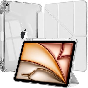 Coque pour iPad Air 11 Pouces M3/M2 (2025/2024), ?tui pour iPad Air 6, iPad Air 5/4 (10,9 Pouces 2022/2020) avec Porte-Stylet, 6 en 1 Angles de Vision, Arri&iquest;&iquest;re Transparent - Neuf