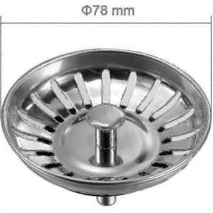 Bouchon de crépine d'évier 80mm - Panier en acier inoxydable Filtre d'évier Remplacement du bouchon d'évacuation - Neuf
