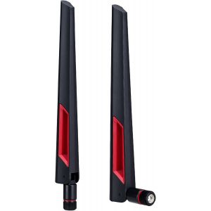 Antenne WiFi bi-bande avec connecteur RP SMA m&acirc;le pour routeur r&eacute;seau sans fil/point d'acc&egrave;s/adaptateur USB/adaptateur PCI/cam&eacute;ra IP-Gain &eacute;lev&eacute;,10 dB,2,4-5-5,8 G - Neuf