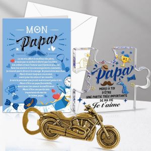 Kalanka-Cadeau Pour Papa, Plaque Acrylique Papa Ouvre-Bouteille Je T'aime Papa Carte De V?ux Avec Enveloppe Pour Fête Des Pères Cadeau Anniversaire Noël Papa Merci Cadeau Meilleur Papa Décapsuleur - Neuf