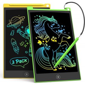 Mdy-Lot De 2 Tablettes D'écriture Lcd, Tableau À Gribouiller Coloré Pour Enfants, Bloc De Dessin Effaçable Et Réutilisable (Vert Jaune) - Neuf