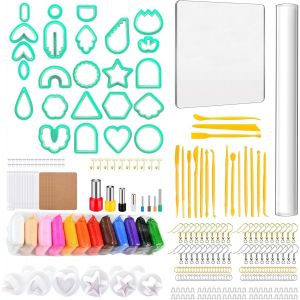 ERYI-329 Pcs Emporte-Pièces Pour Boucles D'Oreilles, 24 Emporte-Pièces En Argile Polymère, Cartes De Boucles D'Oreilles, Crochets De Boucles D'Oreilles, Fournitures De Fabrication De Bijoux, Vert - Neuf