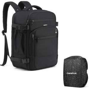 Lbgwp60-Sac À Dos Ryanair 40x20x25 Avec Housse De Pluie - Bagage Cabine 40x20x25cm - Bagage À Main De 20l - Sac De Voyage Écologique En Pet Recyclé - Noir - Neuf