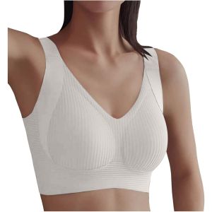 Soutien Gorge Sans Armature Femme Push Up, Soutien-Gorge Grande Taille Femme Sans Couture Ajustables Bonnet Complet Respirante Anti-Affaissement Comfortable Brassi&egrave;re Pour Classiques Sport Yoga Bra - Neuf