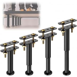 SUBZONAL-Lot de 4 pieds de lit r&eacute;glables en hauteur de 18 &agrave; 32 cm, robustes pieds de support m&eacute;talliques, remplacement de meubles r&eacute;glables - Neuf