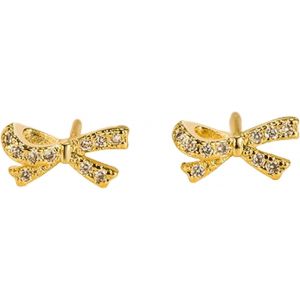 Kal-Fantaisie Boucle D'oreilles Noeud En Zircon,Petite Clous D'oreilles Argent/Or Fille,Boucle D'oreilles Puce Femme En Argent 925,Hypoallergénique Bijoux D'oreilles Pour Petite Amie - Neuf
