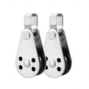 2pcs 316 Stainless Steel Wire Rope Pulley Block - Boat Canoe Kayak Lifting Fixed - Neuf