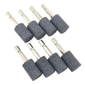 8 Pi&egrave;ces Meule Cylindrique - 1/4 Pouce Tige Hexagonale Pierre Abrasive Mont&eacute;e Sur Pierre De Meulage Pour Perceuse &Agrave; Outil Rotatif (20mm) - Neuf