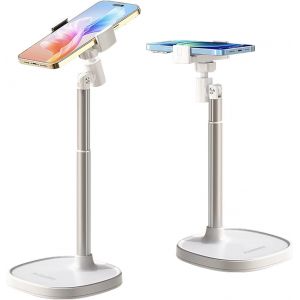 Kal-Support Telephone,Porte Téléphone Réglable À 360°,Phone Holder Idéal Pour La Diffusion En Direct Et Le Tournage De Vidéos,Support Téléphone Bureau Pour Iphone/Android Etc. - Neuf