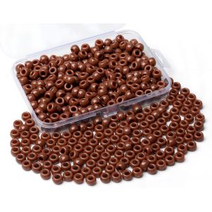 Meimie-Lot De 500 Perles Ponymarron De 9mm-Grand Trou-Perles Pour Cheveux Kandi-Perles Poney À Enfiler Pour Bracelets,Colliers,Travauxmanuels - Neuf