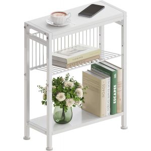 SUBZONAL-Table d'appoint Canap&eacute; &eacute;troite Chevet Table Basse Fine avec Support Petit Meuble Central pour Magazines Salon Chambre Cuisine Balco Bureau avec 3 &eacute;tag&egrave;res - Neuf