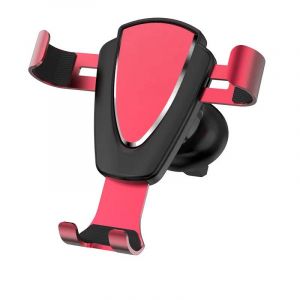 Support De Voiture Par Gravit&eacute; Pour T&eacute;l&eacute;phone,Clip De Ventilation,Support De Cellule Mobile,Support Gps Pour Iphone 13 12 Xiaomi Samsung Metal Rose Red - Neuf