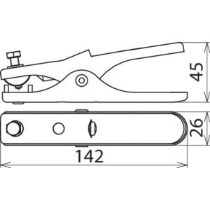 Pince de mise &agrave; la terre L 140mm St GalZn Pour Rd 16mm Fl 13mm 200A - 546025 - Neuf