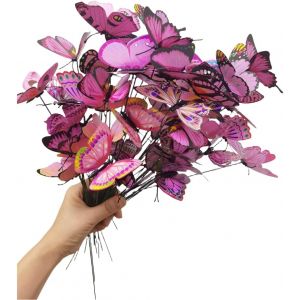 Mevronisshop-D&eacute;coration De Jardin Papillon 3d En Pvc De 25,4 Cm - D&eacute;coration De Jardin Pour Ext&eacute;rieur - T&ecirc;te Secouante - Papillons Artificiels Pour Bouquet, Mur Ext&eacute;rieur, Pelouse, All&eacute;e, Pot De Fleu - Neuf