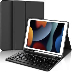 Coque Clavier Pour Ipad 10,2 Pouces (7/8/9ème Génération, 2019/2020/2021) Protection Synthécuir Avec Clavier Bluetooth - Efconnection - Neuf