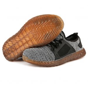 Chaussures De Securite Pour Homme, Embout En Acier, Maille Anti-Perforation, Bottes De Chantier Industrielles, Grises (44) - Neuf