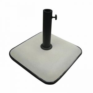 Base De Parasol Carr&eacute;e En Ciment - Marbueno Summer - 45x45x7,3 Cm - 25 Kg - Blanc - Compatible &Oslash;35/38/48 Mm - Neuf
