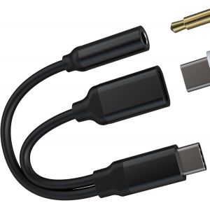 TRAHOO-Adaptateur USB-C vers Jack 3.5mm pour Apple pour iPhone 15 Pro Max Plus, pour iPad Air, Compatible avec Samsung, Type-C Audio Voiture Aux C&acirc;ble DAC Casque Chargeur Accessoires Microphone Dongl - Neuf