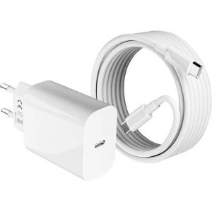 Chargeur - 20w - Usb C - 2m C&acirc;ble - Charge Rapide - S&eacute;curit&eacute; Multi-Protection - Neuf