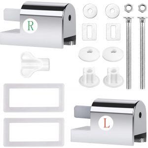 Lot de 2 Charni&egrave;res de Si&egrave;ge de Toilette, Charni&egrave;res De Si&egrave;ge De Toilette &Agrave; Fermeture Douce, Abattant WC Fixations Charni&egrave;res, Universel, Pour Installer et Fixer Les Si&egrave;ges - Neuf