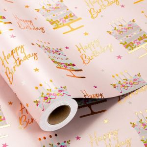 Rouleau De Papier Cadeau D'anniversaire Romantique Pour Mariage, Fête Prénuptiale, Vacances - 43 Cm X 10 M - Neuf