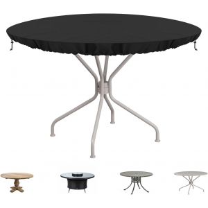Housse Plateau De Table De Camping Imperm&eacute;able B&acirc;che Ext&eacute;rieure Ronde Coupe-Vent 420d Tissu Oxford &Oslash;152x10cm - Neuf
