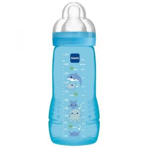 Biberons - Mam - Easy Active - 2&egrave;me &Acirc;ge - 330 Ml - D&eacute;bit X - Bleu Fonc&eacute; - Neuf