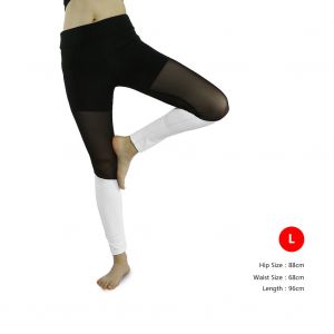 Leggings De Sport Pour Femmes, Pantalons De Yoga, De Course A Pied, De Fitness, D'entrainement, D'athletisme (Blanc, Taille L) - Neuf